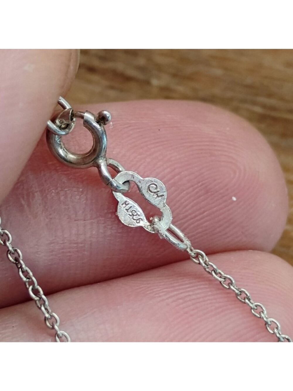 Navajo Signed Sterling Silver Rough Turquoise w/Silver Matrix Pendant on Chain - Picture 6 of 8